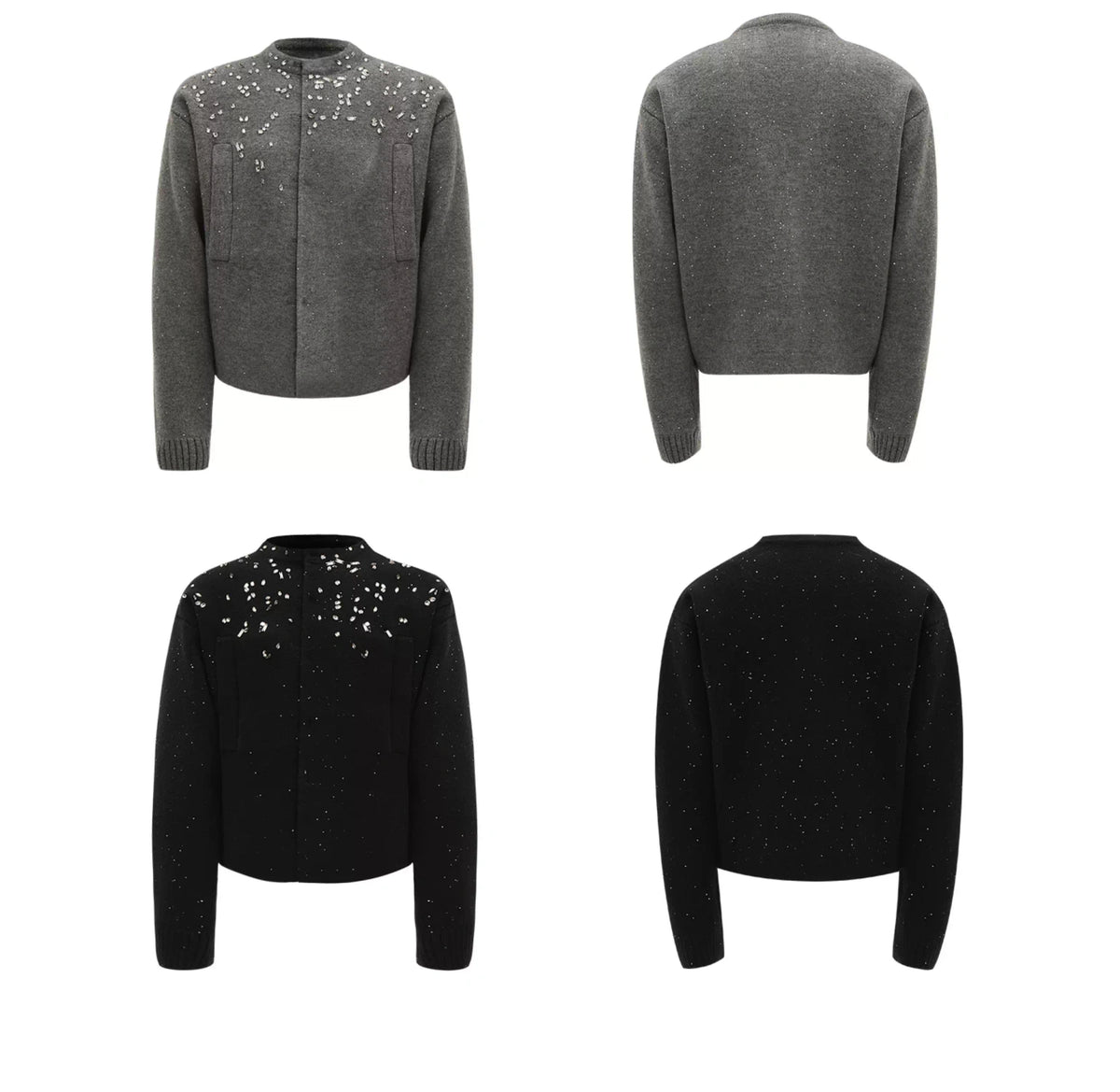 Rhinestone Snowflake Cardigan Sweater | Relaxed Fit - description image 18