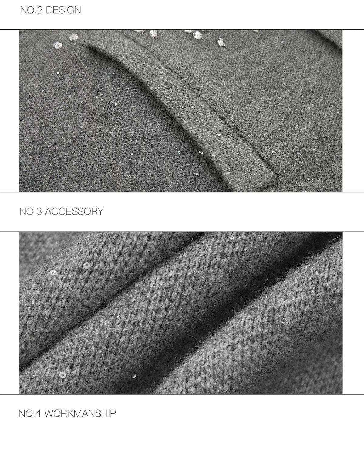 Rhinestone Snowflake Cardigan Sweater | Relaxed Fit - description image 20
