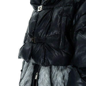 Deconstructed Faux-Two-Piece PU Puffer Jacket | Cleanfit - main image 4