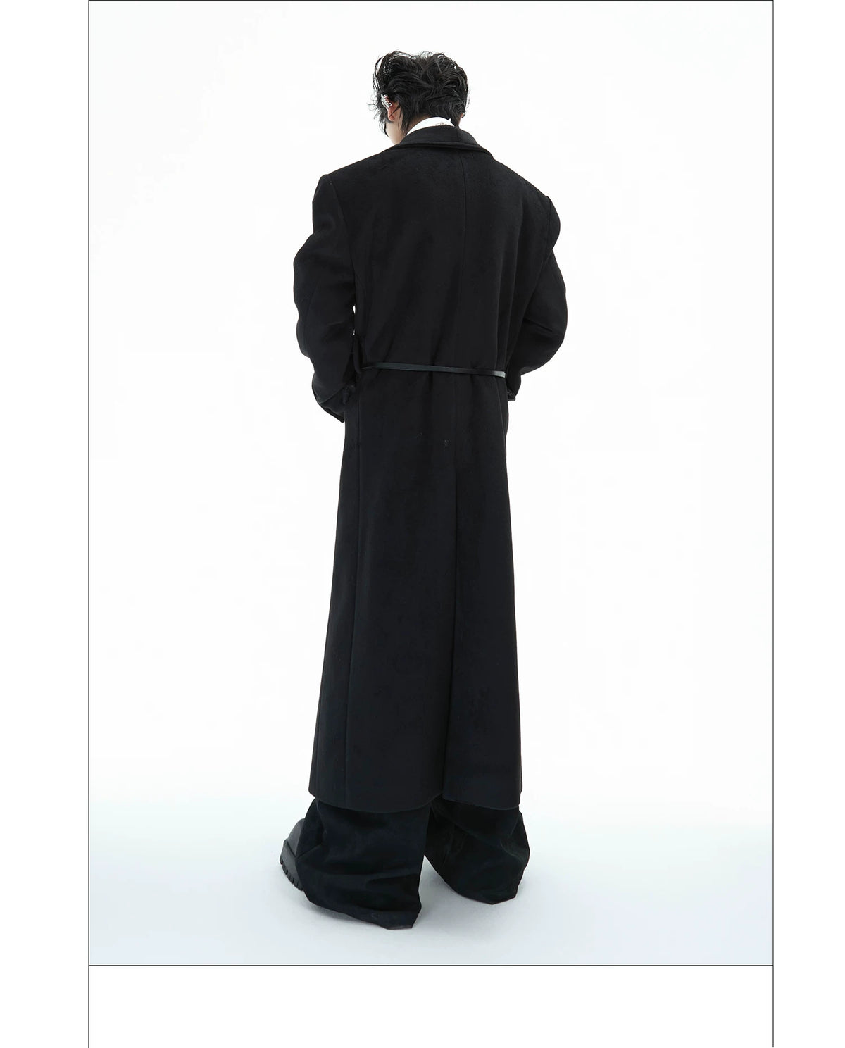 Metal Strap Longline Coat | Deconstructed Outerwear - description image 19