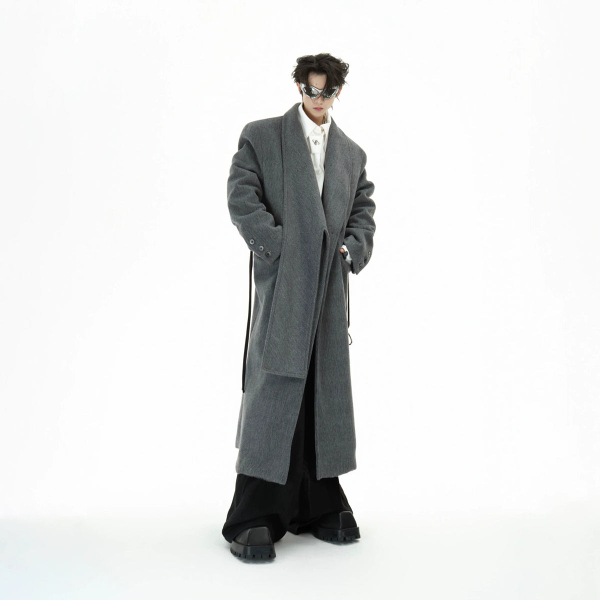 Metal Strap Longline Coat | Deconstructed Outerwear - main image 2