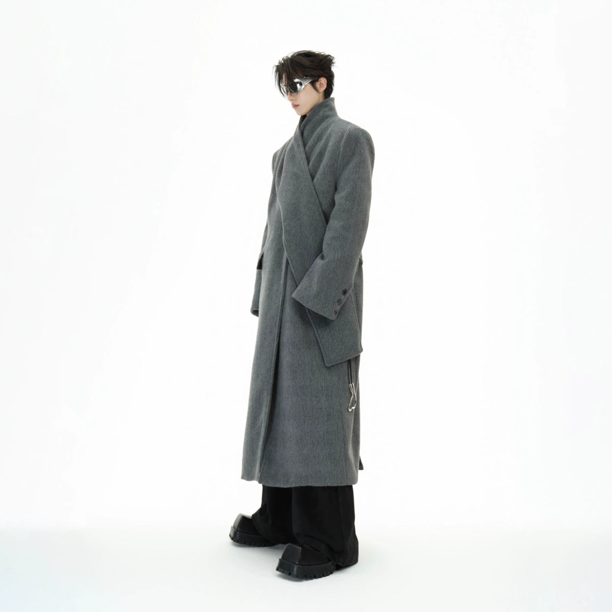 Metal Strap Longline Coat | Deconstructed Outerwear - main image 4