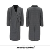 Metal Strap Longline Coat | Deconstructed Outerwear - Gray