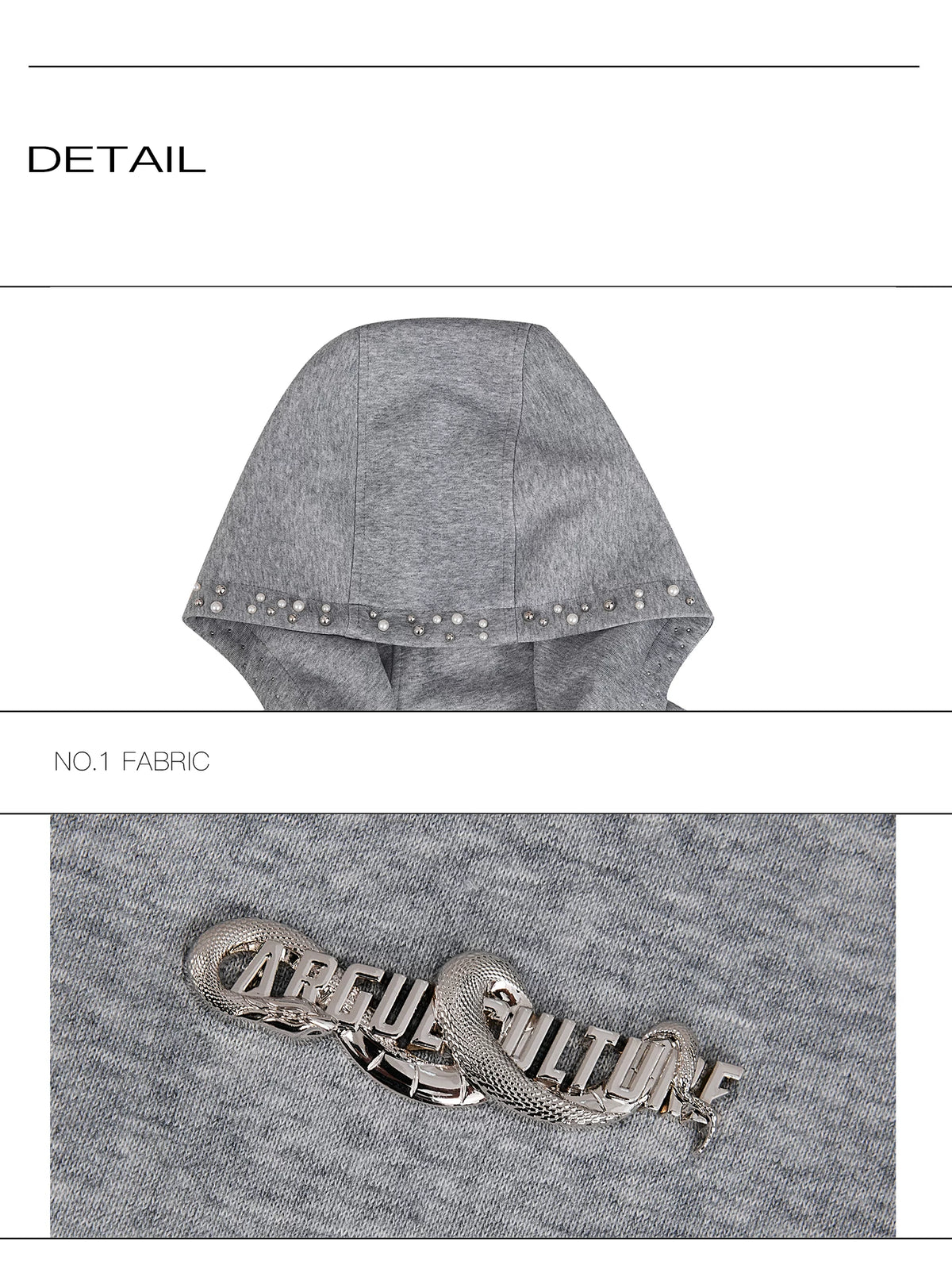 Pearl-Trim Zip Hoodie Jacket | Relaxed Streetwear - description image 20