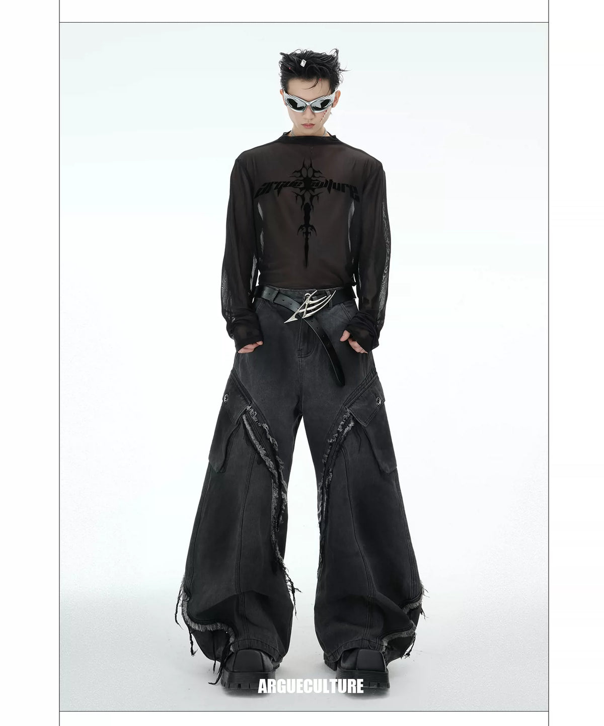 Sheer Logo Mesh Long-Sleeve Top in Slim Fit - description image 9