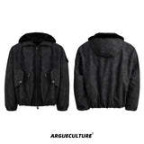 Reversible Hooded Padded Jacket | Relaxed Fit - Black