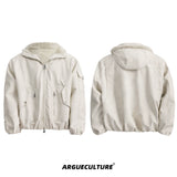 Reversible Hooded Padded Jacket | Relaxed Fit - White