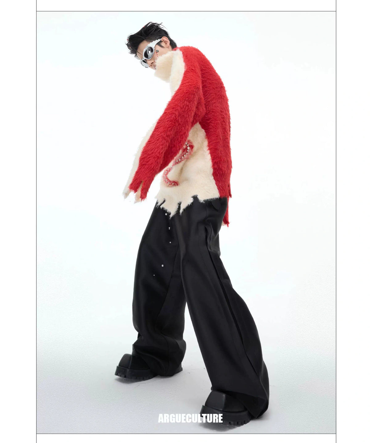 Pearl Snake Motif High-Neck Sweater | Unisex Knit - description image 8