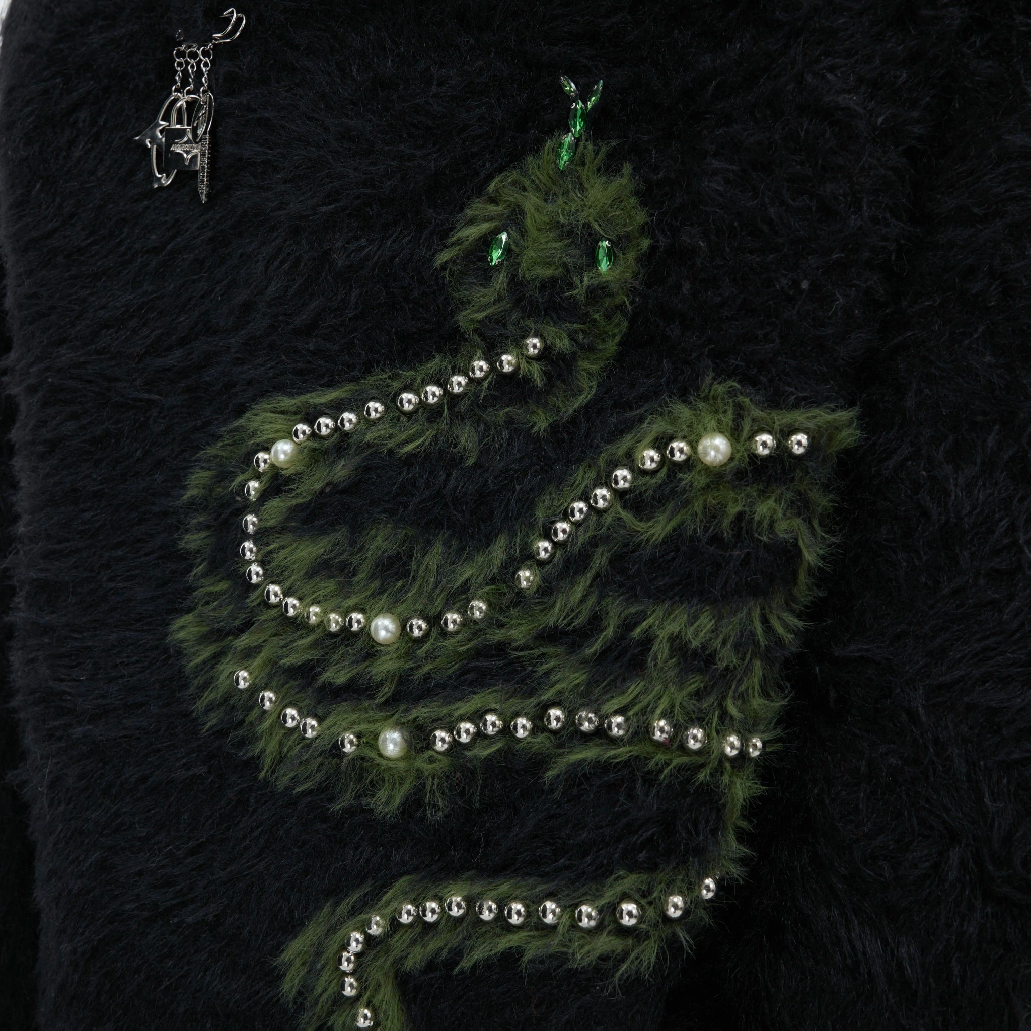 Pearl Snake Motif High-Neck Sweater | Unisex Knit - main image 3