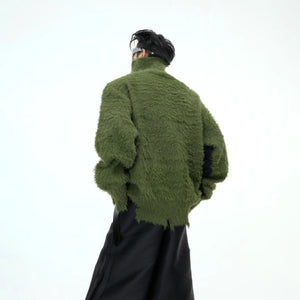 Pearl Snake Motif High-Neck Sweater | Unisex Knit - main image 4