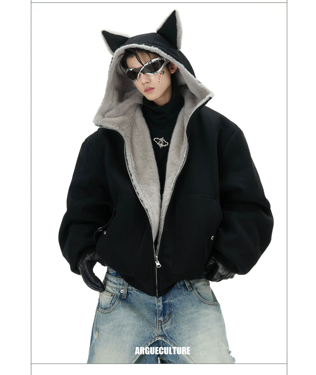Reversible Hooded Quilted Jacket | Plush Cotton Blend - description image 6