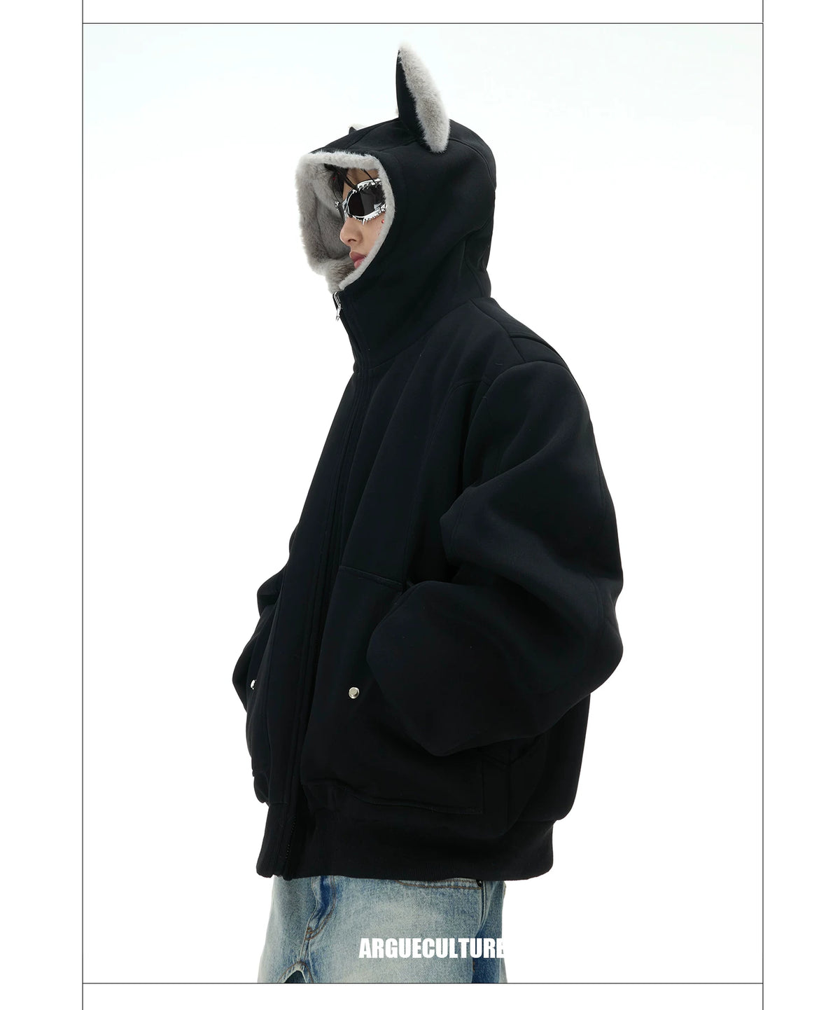 Reversible Hooded Quilted Jacket | Plush Cotton Blend - description image 7