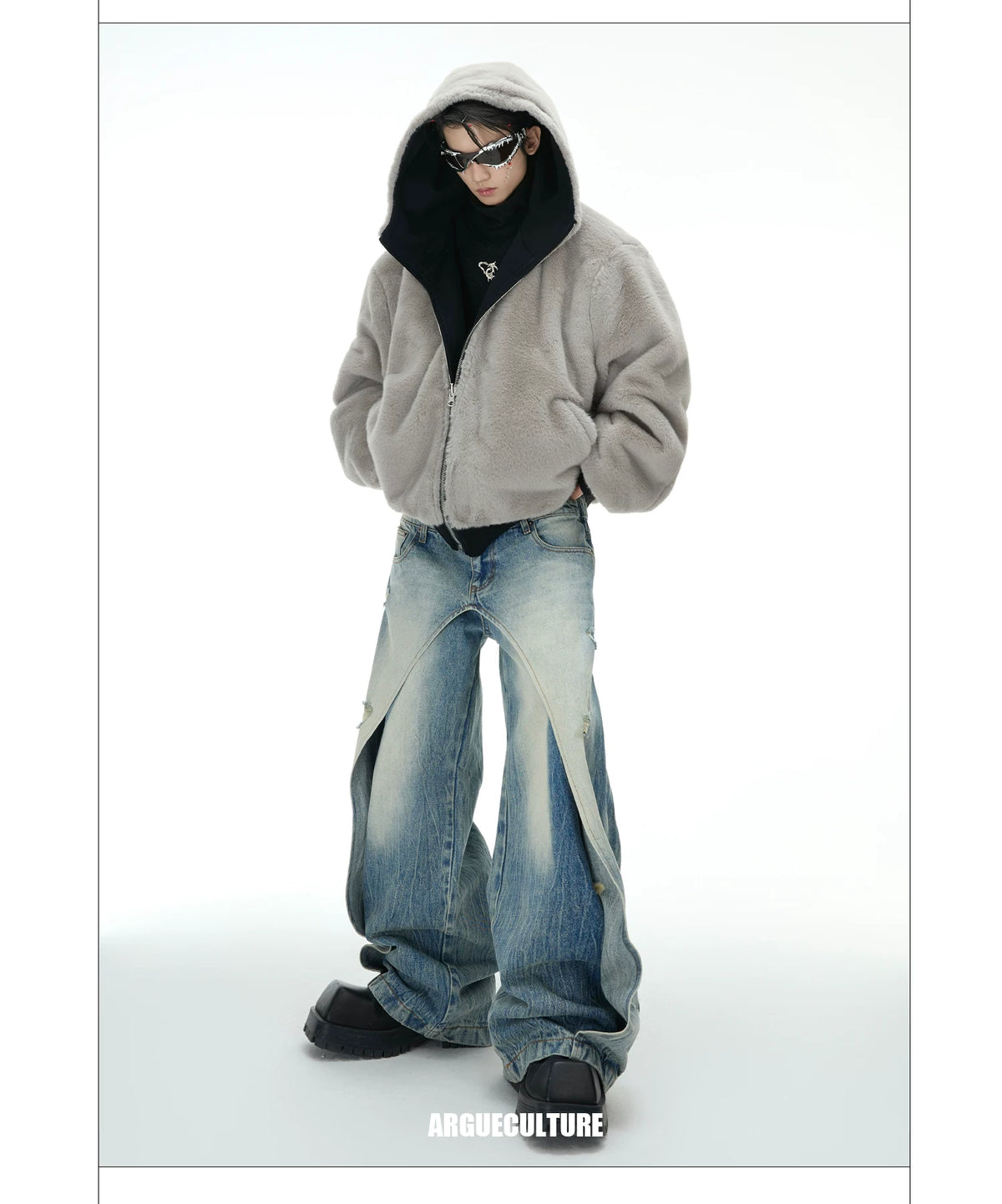Reversible Hooded Quilted Jacket | Plush Cotton Blend - description image 11