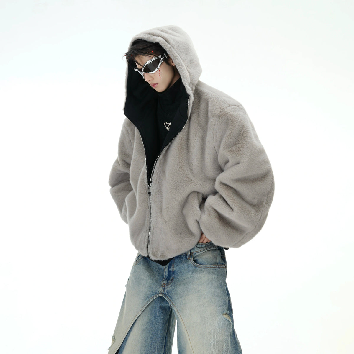 Reversible Hooded Quilted Jacket | Plush Cotton Blend - main image 3