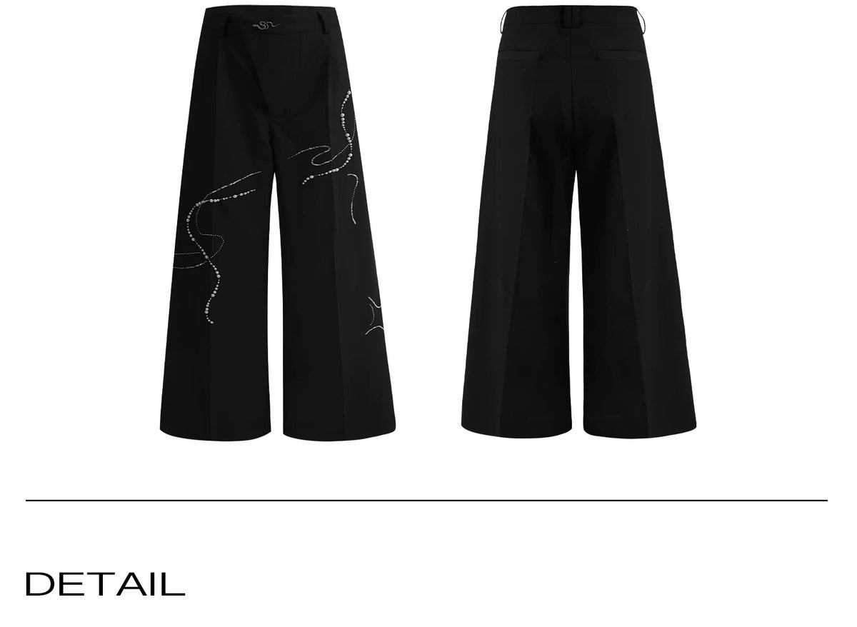Snake Motif Relaxed Suit Jacket and Wide-Leg Bottoms - description image 17