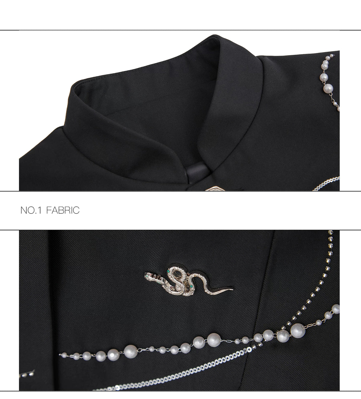 Snake Motif Relaxed Suit Jacket and Wide-Leg Bottoms - description image 18
