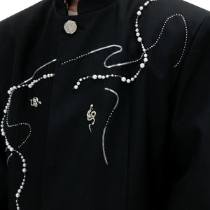 Snake Motif Relaxed Suit Jacket and Wide-Leg Bottoms - main image 5