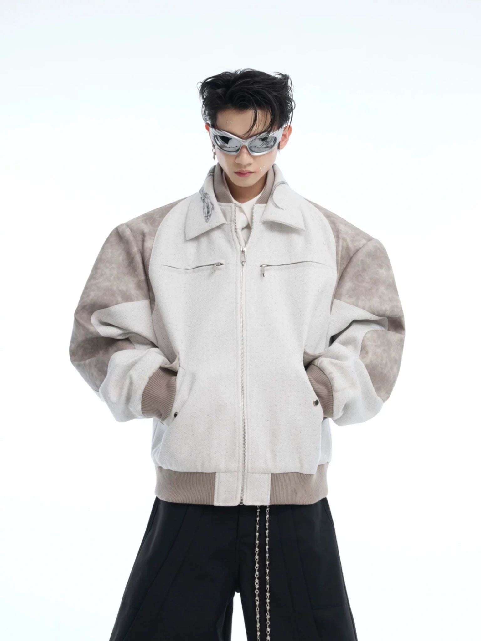 Deconstructed Snake-Print Cropped Jacket | Unisex - main image 1