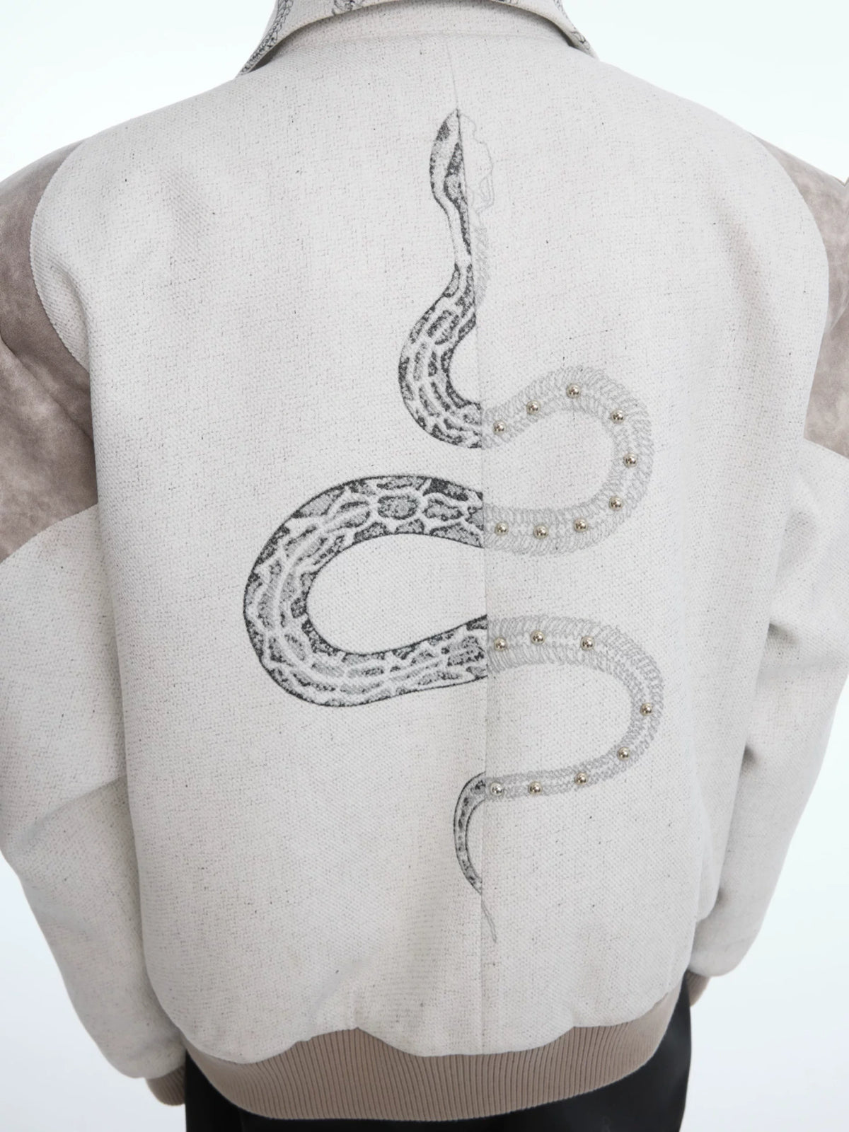 Deconstructed Snake-Print Cropped Jacket | Unisex - main image 3