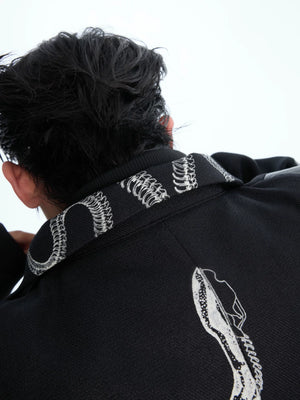 Deconstructed Snake-Print Cropped Jacket | Unisex - main image 5