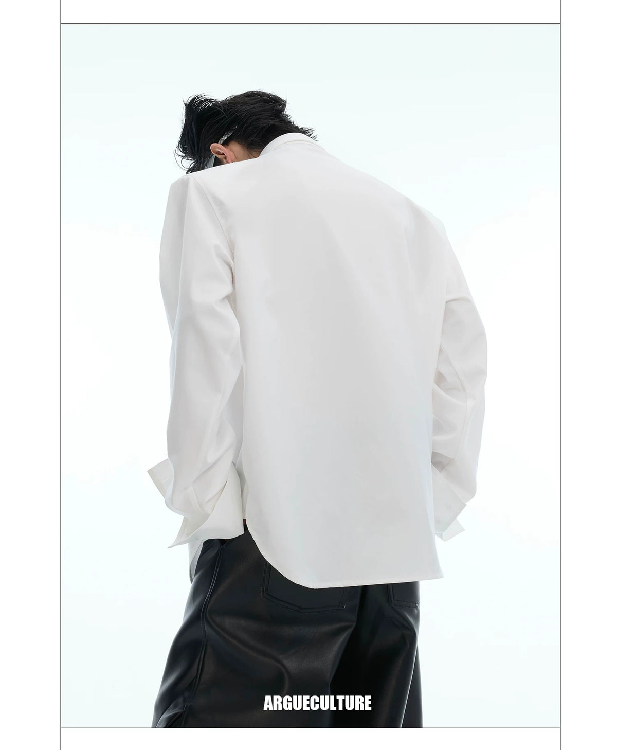 Crystal Shoulder-Pad Cotton Shirt | Relaxed Unisex Style - description image 5