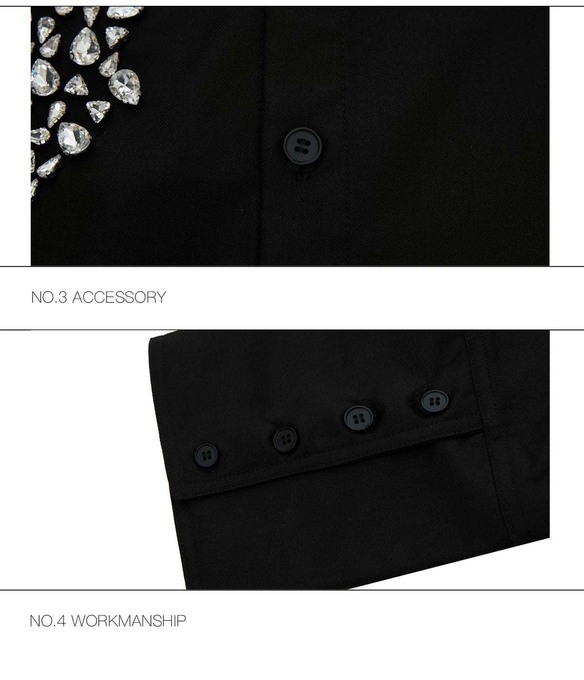 Crystal Shoulder-Pad Cotton Shirt | Relaxed Unisex Style - description image 13
