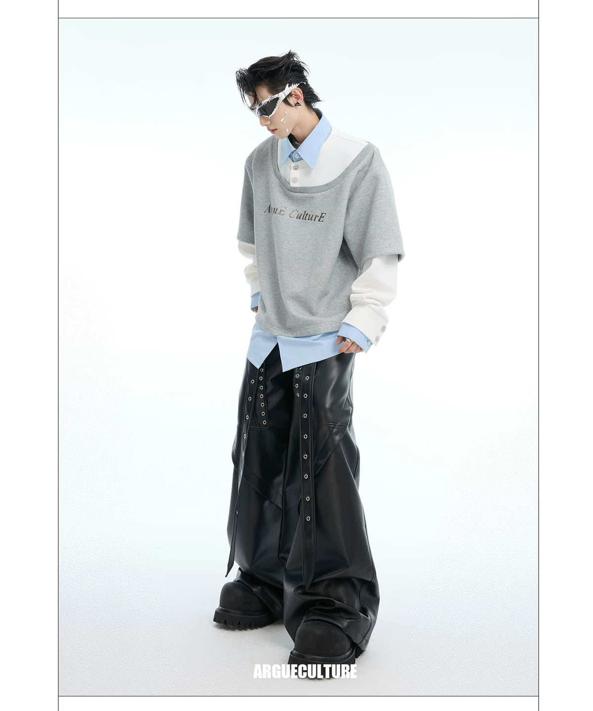 Color-Blocked Three-Piece Long-Sleeve T-Shirt - description image 4