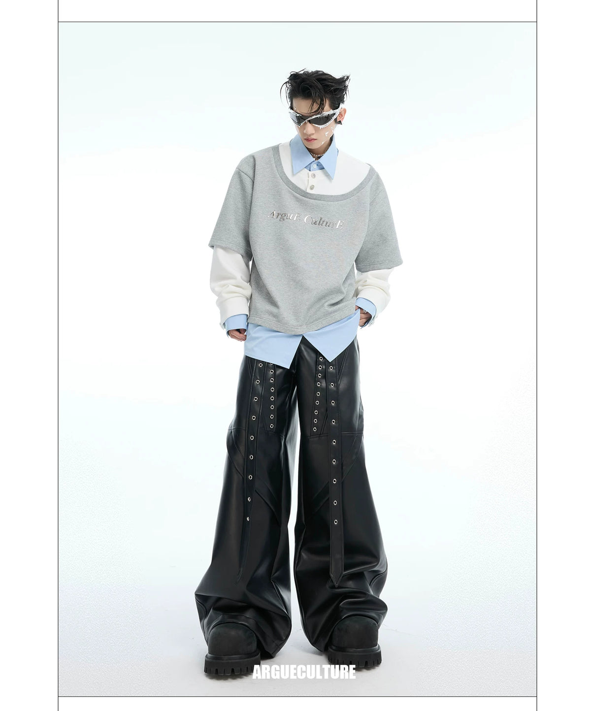 Color-Blocked Three-Piece Long-Sleeve T-Shirt - description image 5