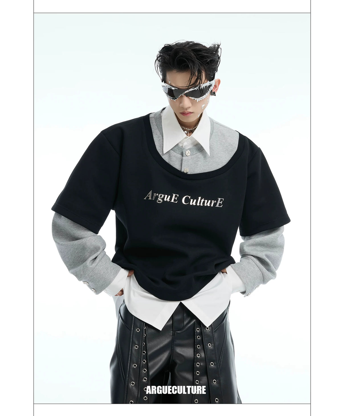 Color-Blocked Three-Piece Long-Sleeve T-Shirt - description image 6