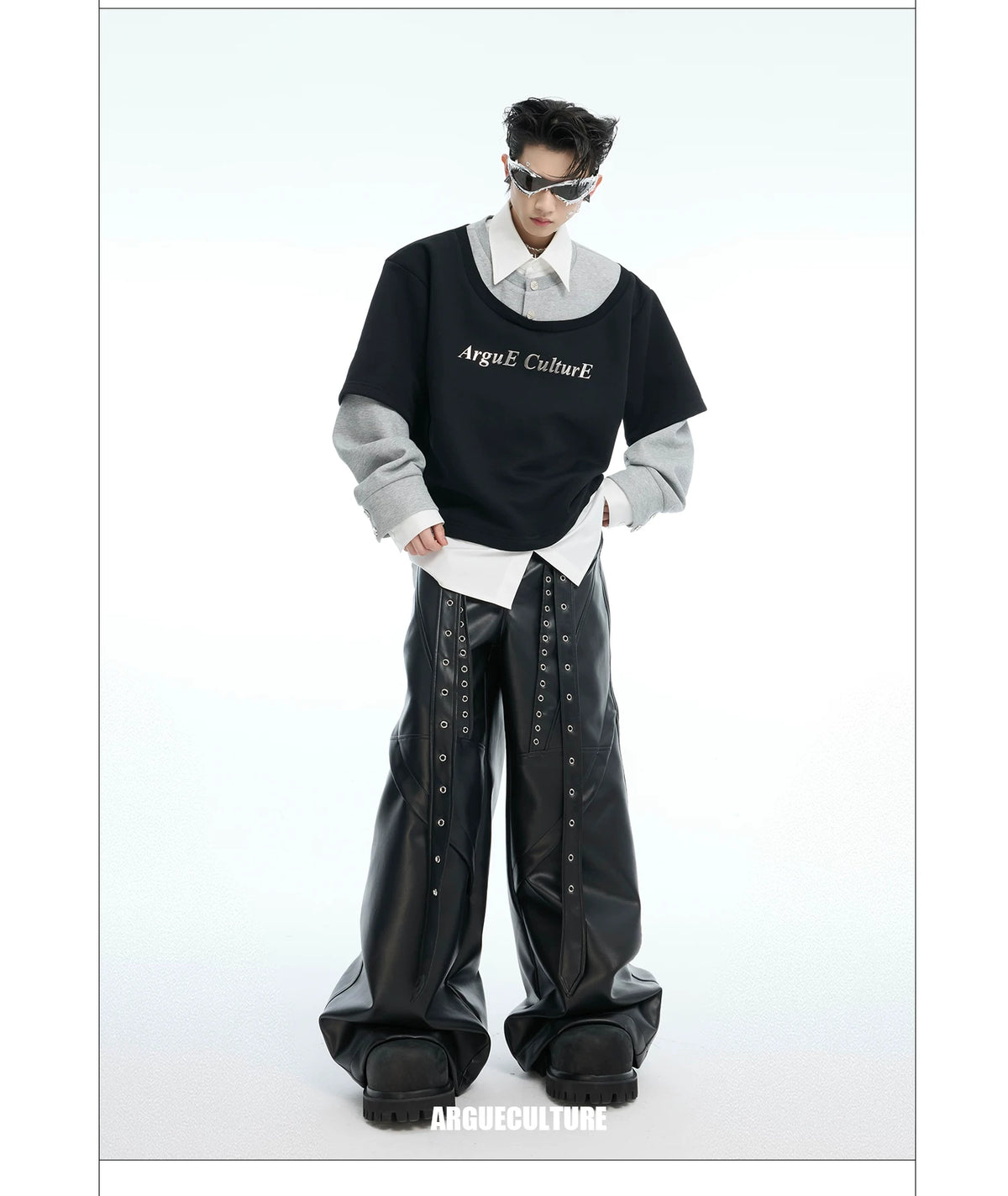 Color-Blocked Three-Piece Long-Sleeve T-Shirt - description image 13