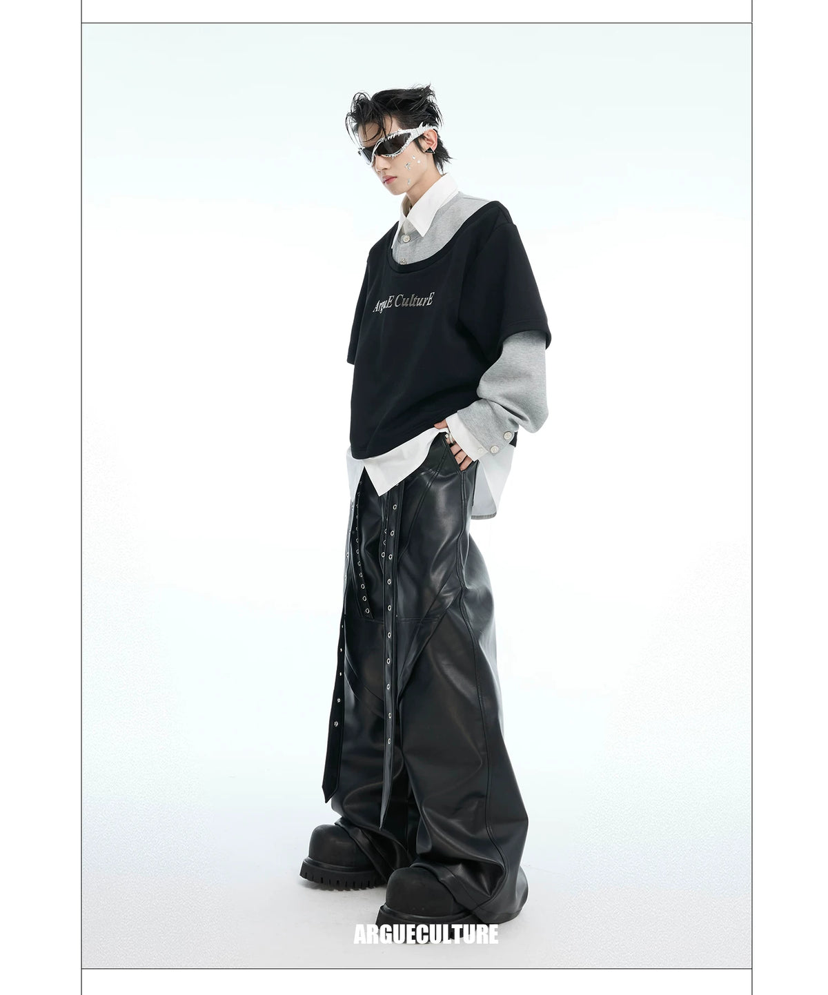 Color-Blocked Three-Piece Long-Sleeve T-Shirt - description image 14