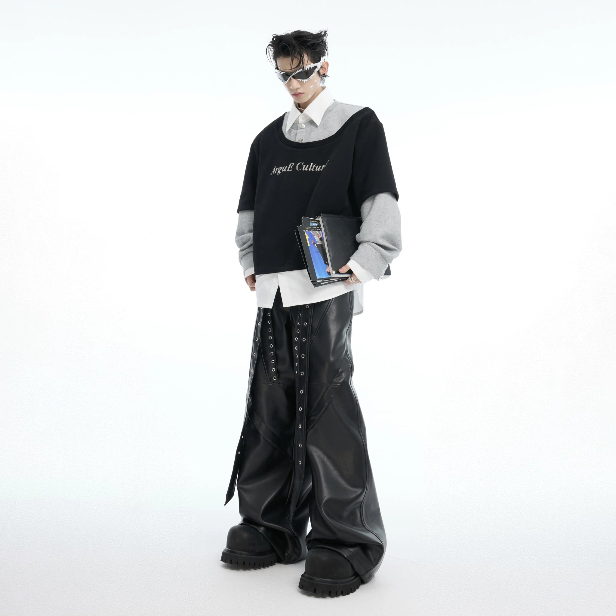 Color-Blocked Three-Piece Long-Sleeve T-Shirt - main image 3