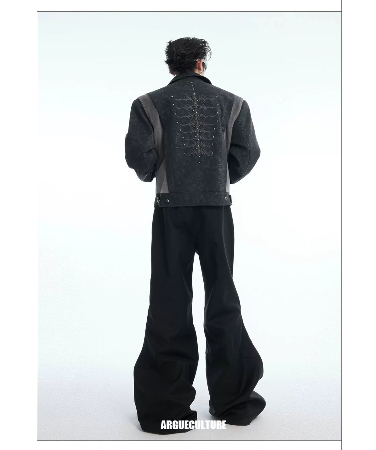 Snake-Texture PU Patchwork Jacket | Zip Streetwear - description image 22