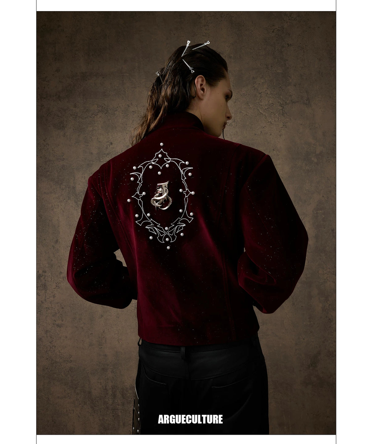 Fine-Glitter Metal Button Jacket | Loose Short Fit - description image 12