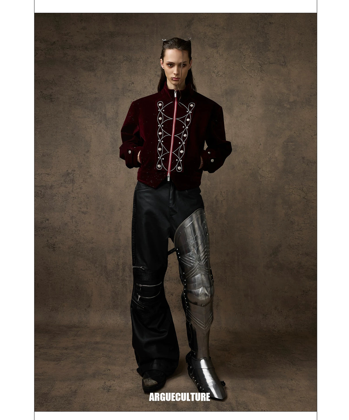 Fine-Glitter Metal Button Jacket | Loose Short Fit - description image 13
