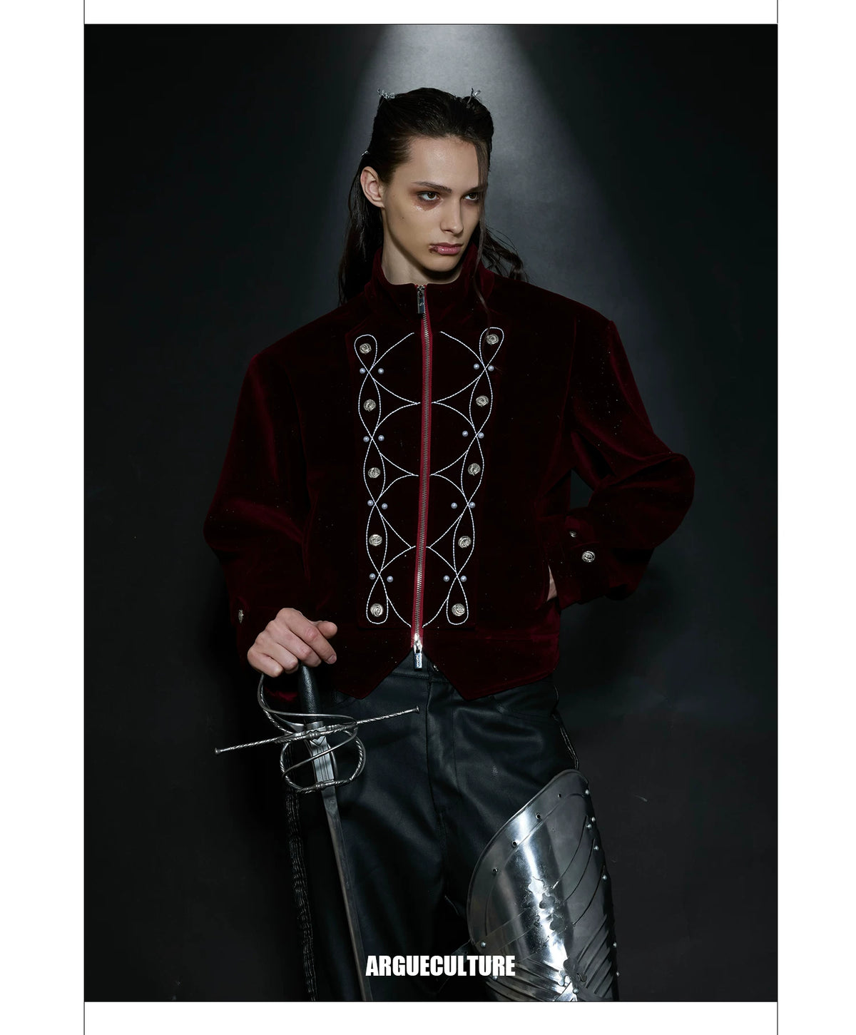 Fine-Glitter Metal Button Jacket | Loose Short Fit - description image 15