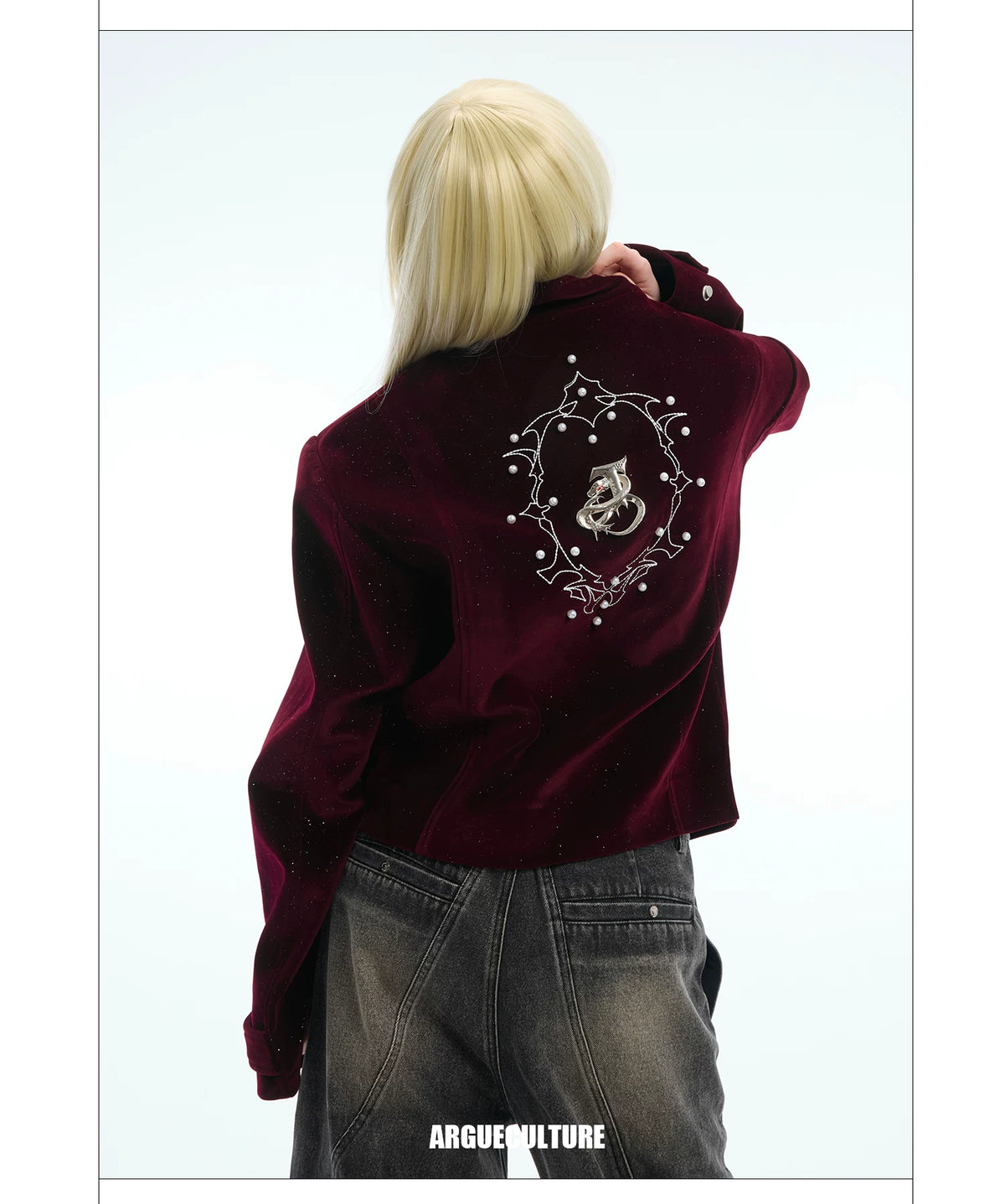 Fine-Glitter Metal Button Jacket | Loose Short Fit - description image 25