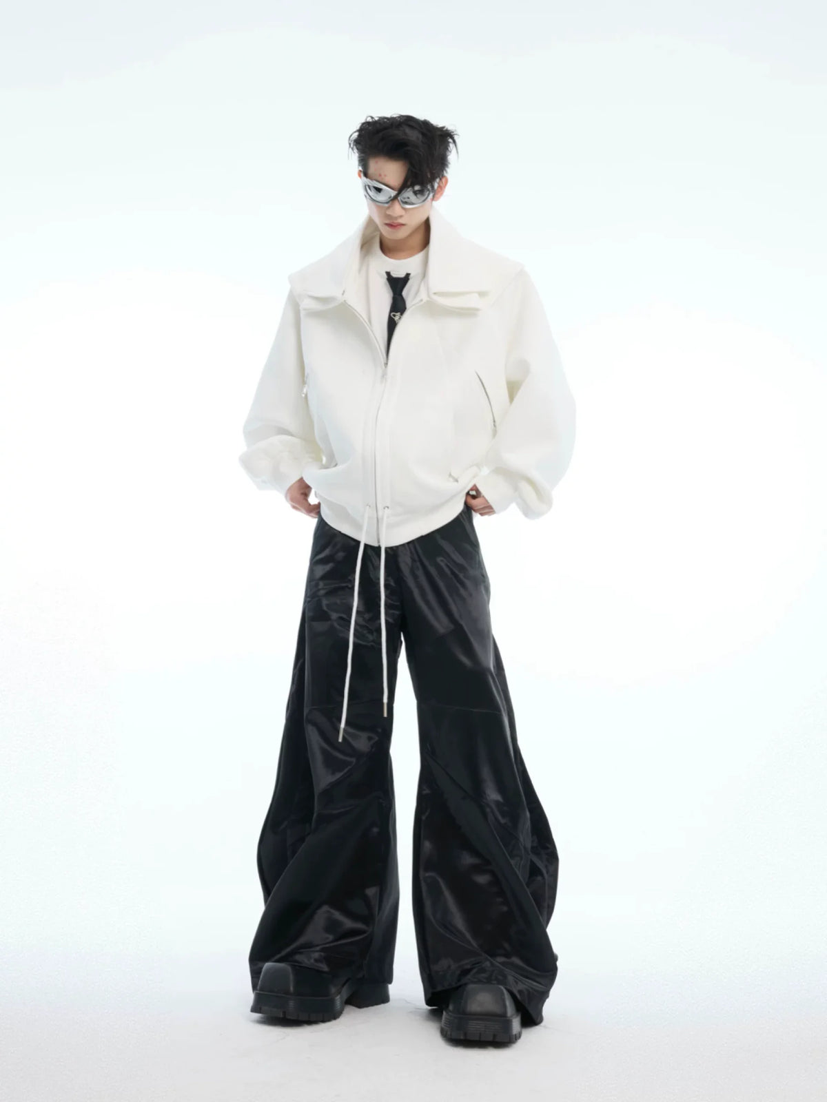 Deconstructed Zip Hoodie Jacket in Cotton Blend - main image 3