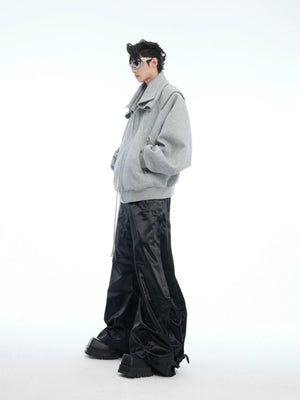 Deconstructed Zip Hoodie Jacket in Cotton Blend - main image 4