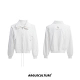 Deconstructed Zip Hoodie Jacket in Cotton Blend - White Jacket