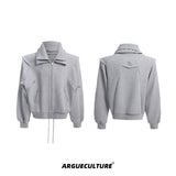 Deconstructed Zip Hoodie Jacket in Cotton Blend - Gray Jacket