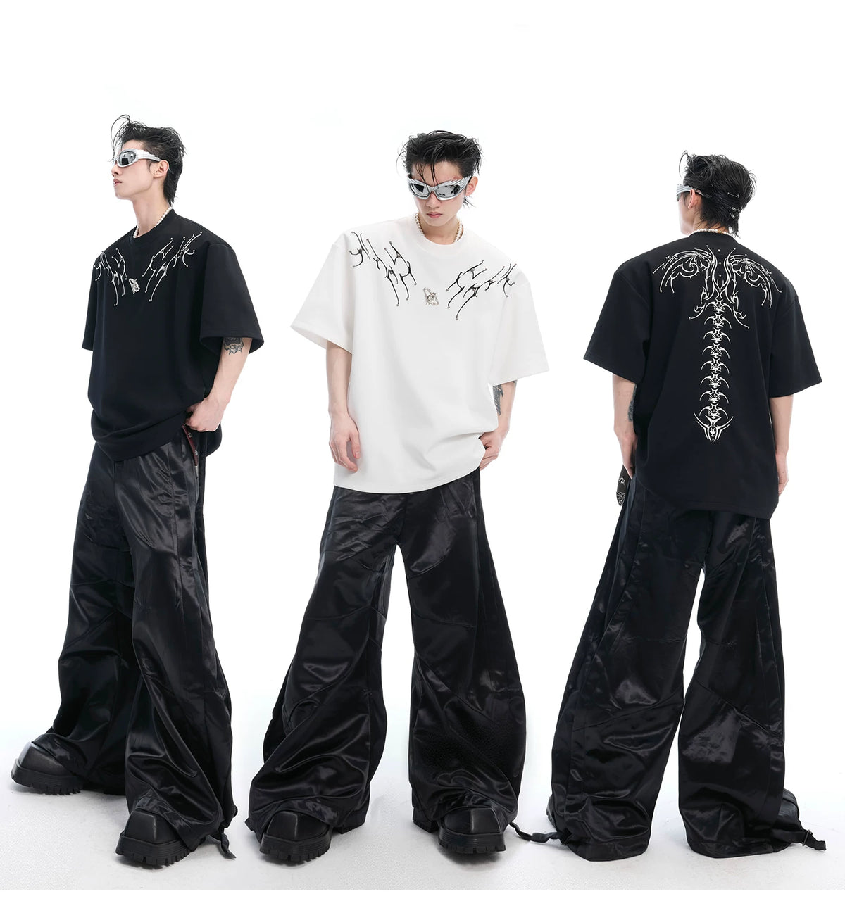 Spinal Bone Embroidered Oversized T-Shirt | Argue - description image 4