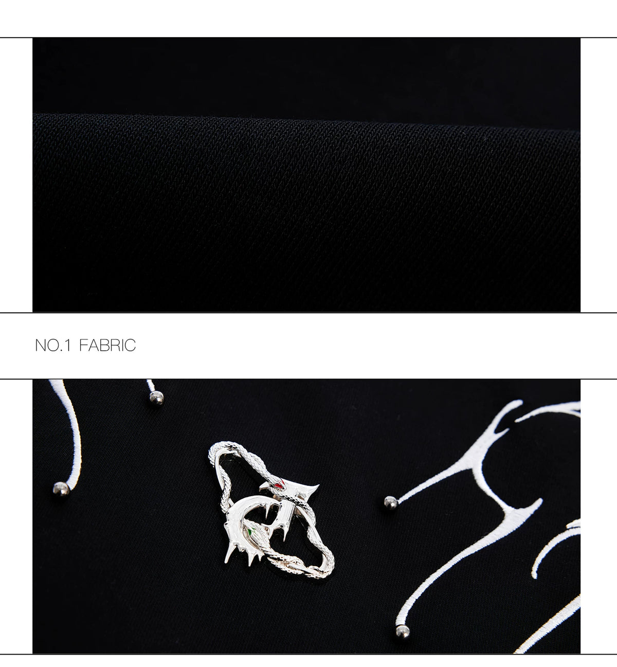 Spinal Bone Embroidered Oversized T-Shirt | Argue - description image 18