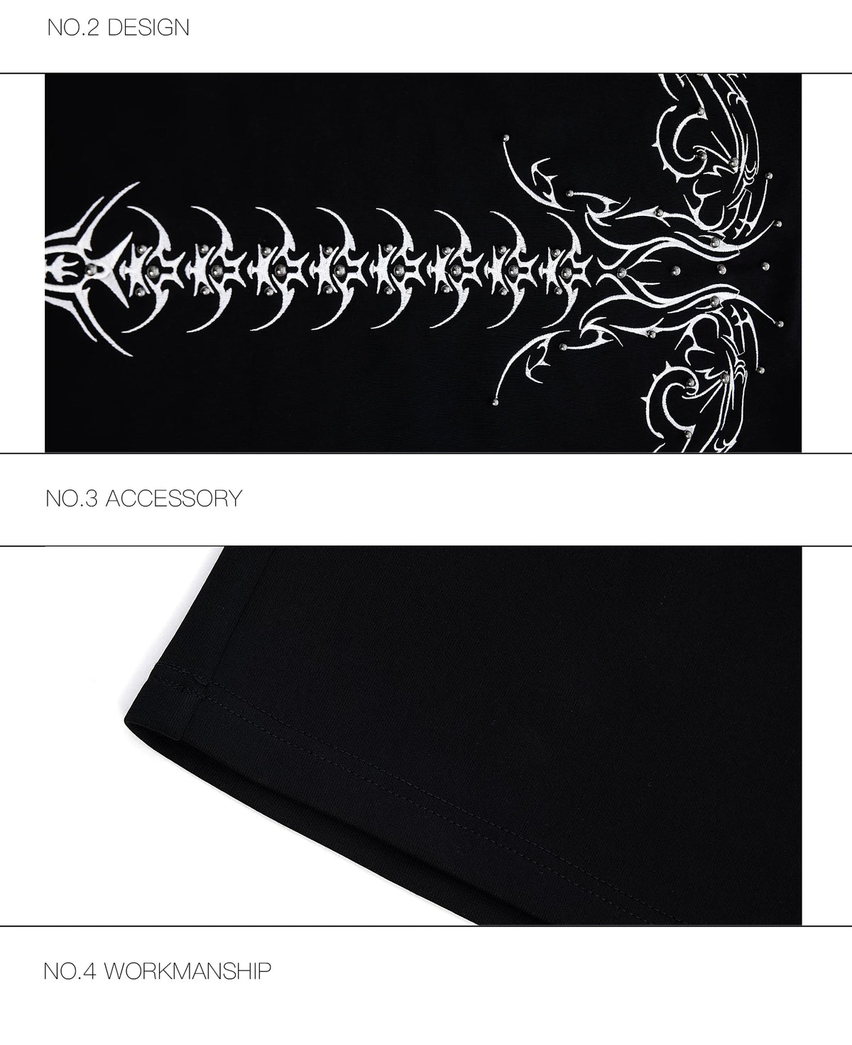 Spinal Bone Embroidered Oversized T-Shirt | Argue - description image 19