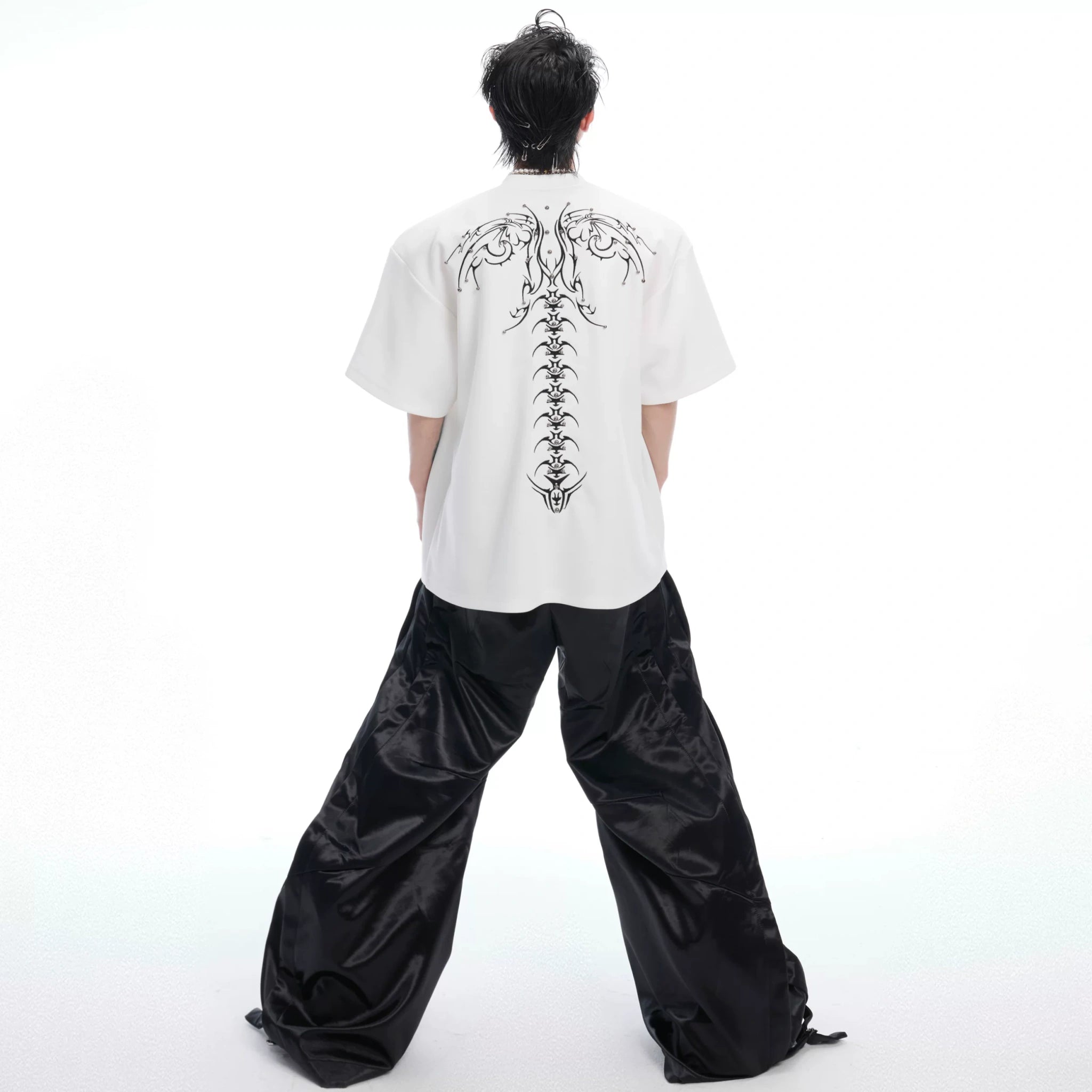 Spinal Bone Embroidered Oversized T-Shirt | Argue - main image 3