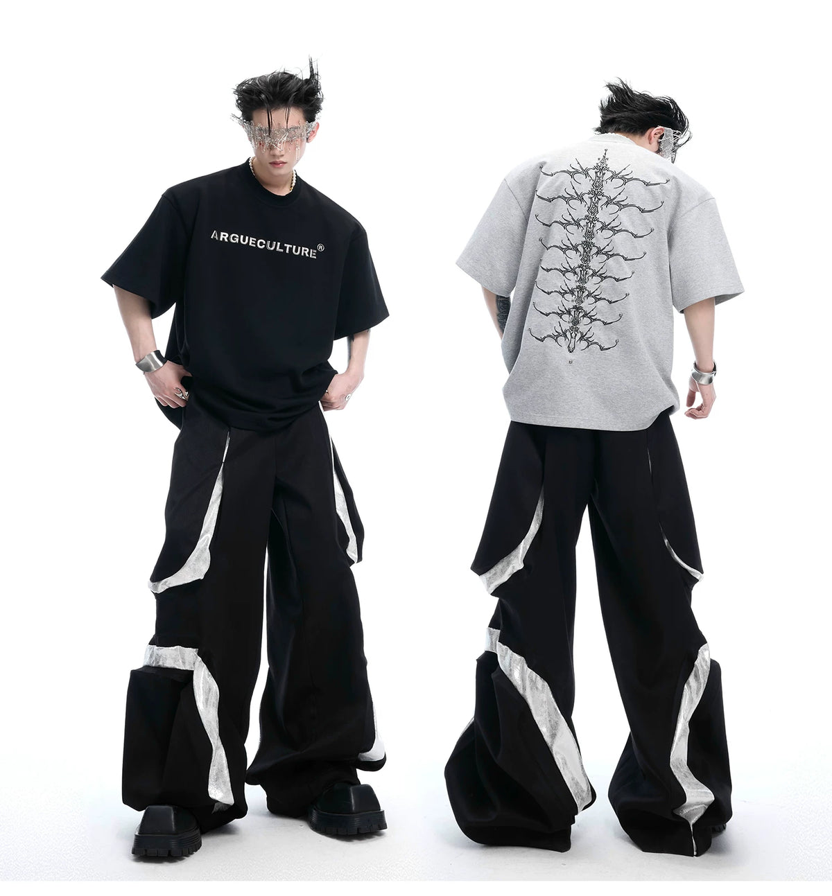 Embroidered Spine Graphic Cotton T-Shirt - description image 6