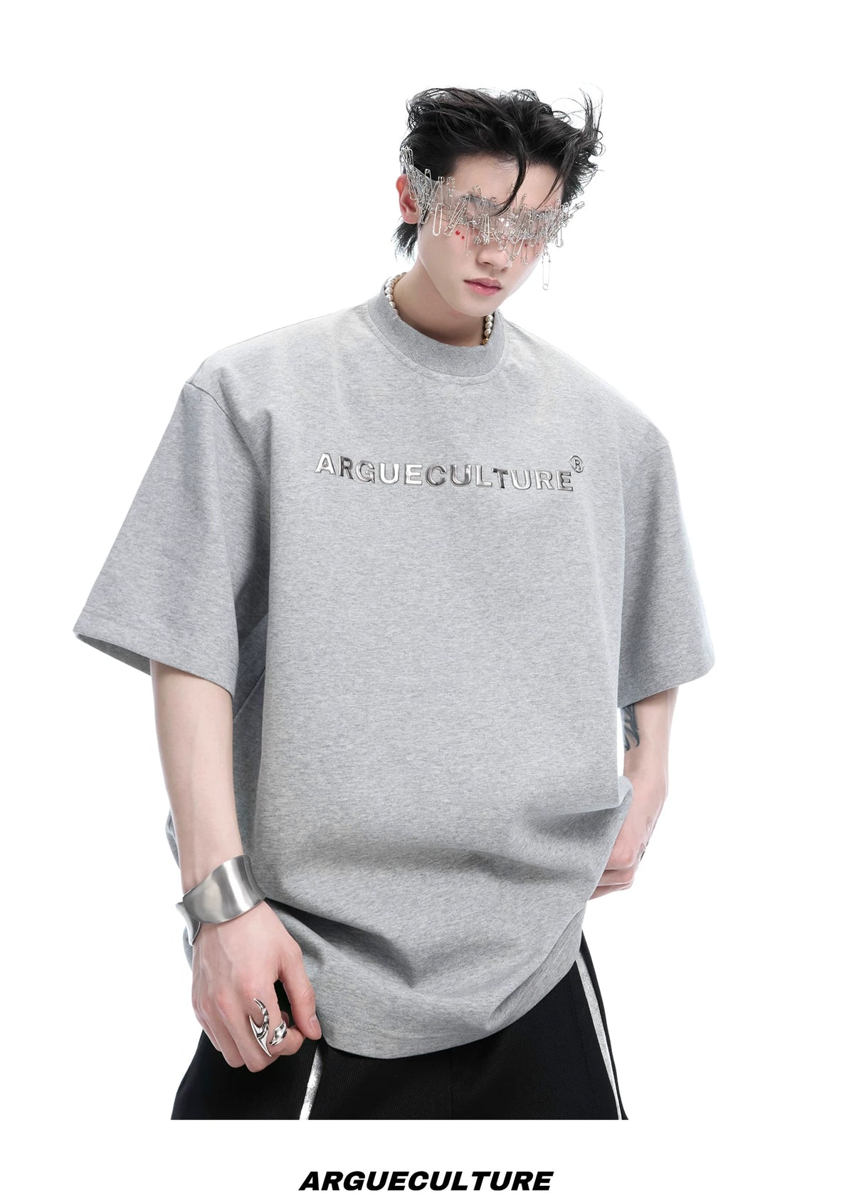 Embroidered Spine Graphic Cotton T-Shirt - description image 24