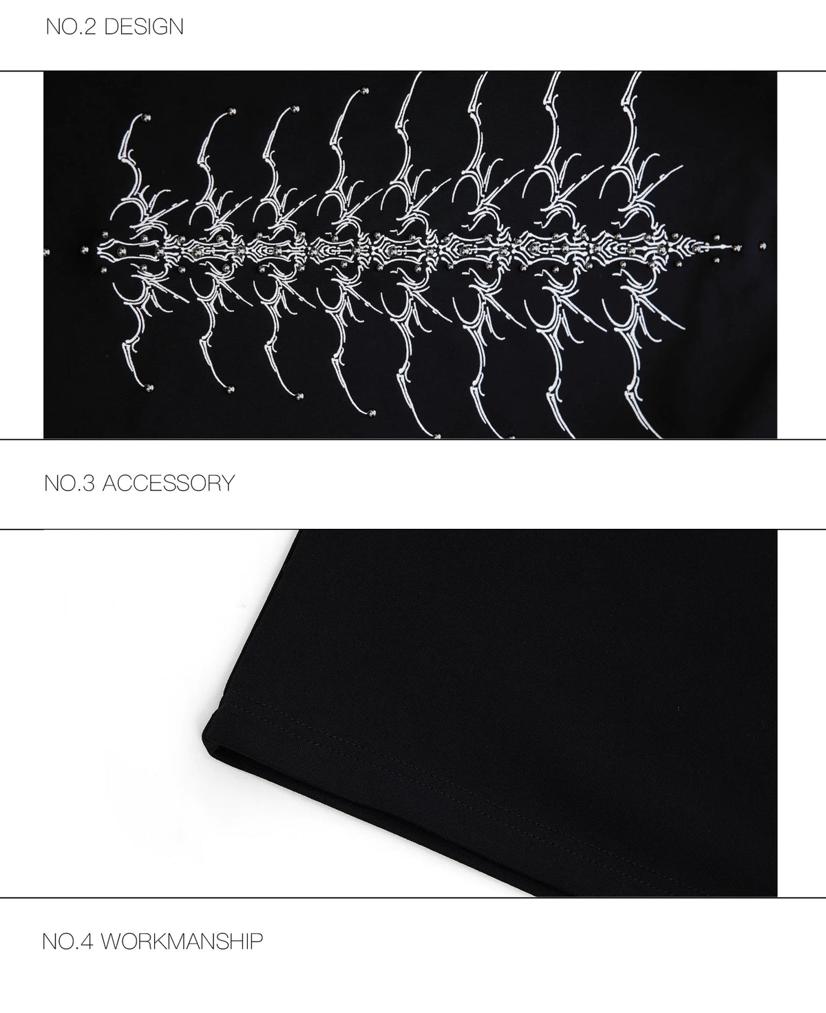Embroidered Spine Graphic Cotton T-Shirt - description image 30