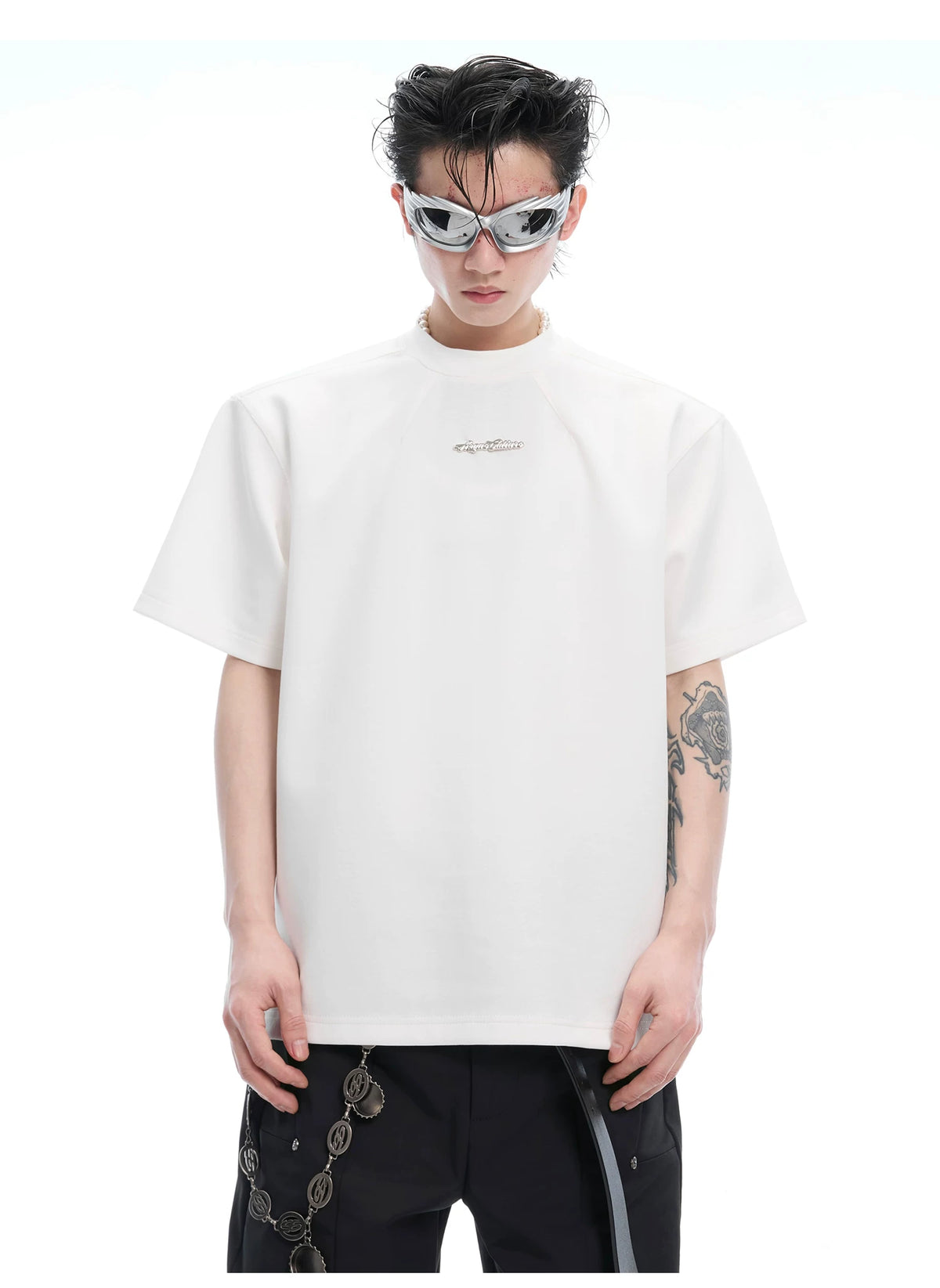 Boxy Cotton T-Shirt with Embroidered Spine Detail - description image 5