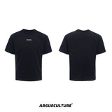 Boxy Cotton T-Shirt with Embroidered Spine Detail - Black